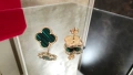 Van Cleef & Arpels VCA Rose Gold Green Malachite Vintage Alhambra Дамски Обеци, снимка 2