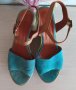 Синьо-зелени Invito сандали – платформа, велур, № 39  , снимка 6