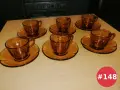 Нов френски сервиз за кафе Duralex – 6 чаши с чинийки (закалено стъкло), снимка 1