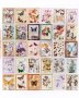 Скрапбук стикери за декорация планер пощенски марки пеперуди - 45 бр /комплект 