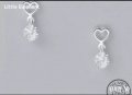 Sale Сребърни висящи обеци сърца with white cristals/нови, снимка 1 - Колиета, медальони, синджири - 37901595