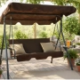 Градинска люлка A-Type с бежови възглавници и поставки за напитки - елегантност и комфорт, снимка 2