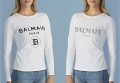  Дамска блуза тениска BALMAIN Paris принт Модели,ветове и размери , снимка 1 - Блузи с дълъг ръкав и пуловери - 34325995