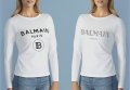  Дамска блуза тениска BALMAIN Paris принт Модели,ветове и размери , снимка 1