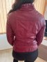Червено кожено яке, размер М, снимка 4