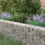 vidaXL Габион повдигната леха, поцинкована стомана, 800x100x20 см, снимка 2