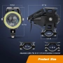 Мотоциклетни фарове Cree U7 LED фарове за мъгла, дневни светлини с бели ангелски очи, снимка 2