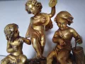 БРОНЗОВА СКУЛПТУРА 19-ВЕК Франция ДЕЦА МУЗИКАНТИ ВЪВ ПОЗЛАТА , снимка 7