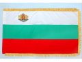 Българско знаме с ресни и герб 70х120см