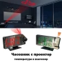 LED електронен настолен часовник с проектор температура влажност будилник за спалня дигитален USB, снимка 1