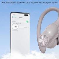 GameXtrem Безжични слушалки Bluetooth с калъф за безжично зареждане,IPX7 водоустойчиви, бели и черни, снимка 5 - Bluetooth слушалки - 44500069