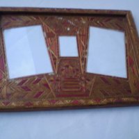 Старинна рамка за снимки ръчно изработена от сламки, снимка 6 - Антикварни и старинни предмети - 36599519