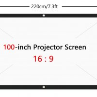 16:9 Anti Light 100" 220х124см Сгъваем Преносим 3D HD Прожекционен Екран 160° Ъгъл Проекторно Платно, снимка 13 - Плейъри, домашно кино, прожектори - 39509854