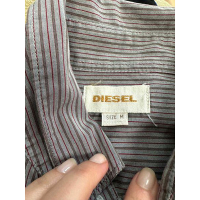Мъжка риза DIESEL размер S / M райе сиво червено, снимка 3 - Ризи - 44569354