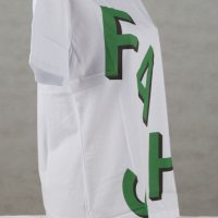 Бяла тениска от памук със зелено лого Fash - XL, снимка 4 - Тениски - 42819367