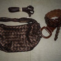 Сет чанта с колан естествена кожа , снимка 1 - Чанти - 30809261