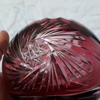 Немска ваза от фасетиран цветен кристал , снимка 6 - Вази - 31481384