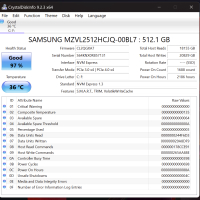 SSD M.2 NVMe Samsung 512GB PCIe Gen4x4 TLC 6900 Mb/s, снимка 2 - Части за лаптопи - 44659046