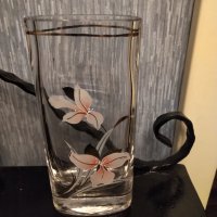 Арт Деко стъкло ,позлата ръчно изрисувана ваза, снимка 2 - Вази - 37871779