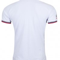 Мъжка тениска с яка 2101 бял, син и червен, снимка 7 - Тениски - 36959978