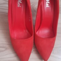 червени обувки, снимка 2 - Дамски елегантни обувки - 42350273