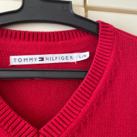 Памучен червен пуловер на Tommy Hilfiger /L размер, снимка 5 - Пуловери - 44679735