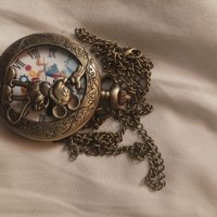 Мики Маус Класически джобен кварцов часовник с римски цифри+ верижка, снимка 8 - Джобни - 42201200