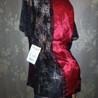 Dream girl L-Нова  с етикет пижама от червен сатен и дантела в черно , снимка 5 - Пижами - 38721451