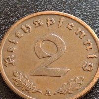 Две монети 2 райхспфенинг 1937г. / 10 райхспфенинг 1941г. Трети райх с СХВАСТИКА редки 31576, снимка 3 - Нумизматика и бонистика - 40649195