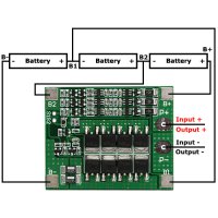 BMS Контролер за зареждане на литиево йонни батерии, зарядно за 3 клетки 25А, снимка 2 - Друга електроника - 31321249