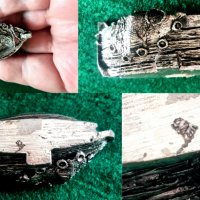 Миниатюрна сребърна рибарска лодка -Подарък за РИБАР, снимка 4 - Други ценни предмети - 37332077