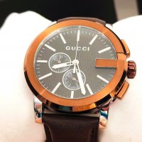 GUCCI G-Chrono XL Black Dial Brown Leather Men's Watch 44мм мъжки часовник като нов, снимка 1 - Мъжки - 39367413