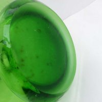 Стара стъклена кана цветно зелено стъкло, снимка 9 - Антикварни и старинни предмети - 29570816
