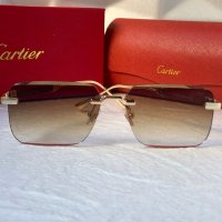 Cartier мъжки слънчеви очила с дървени дръжки, снимка 5 - Слънчеви и диоптрични очила - 42842550