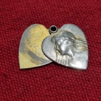 Vintage сребърно сърце, талисман висулка , снимка 1 - Колиета, медальони, синджири - 42145836