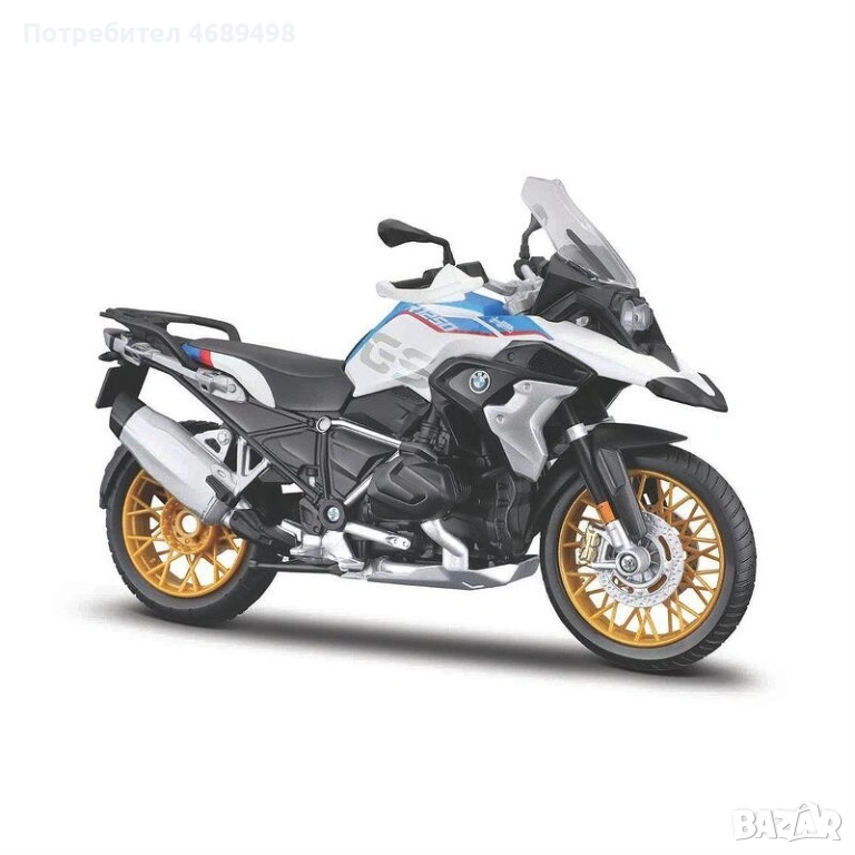 BMW R1250 GS – 1:12 DieCast мотоциклет модел – Bburago / Maisto, снимка 1