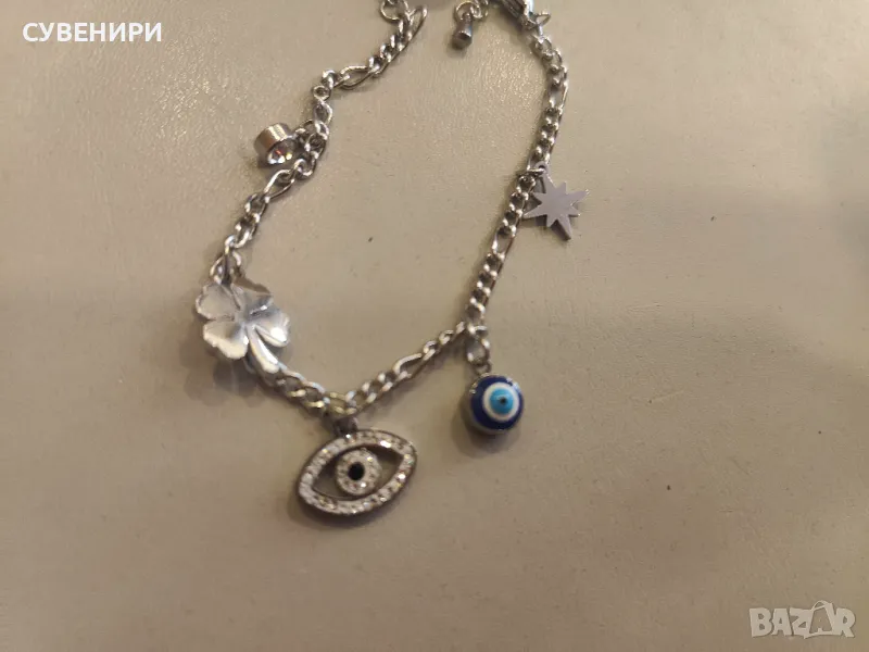 Дамска гривна с синьо око, снимка 1