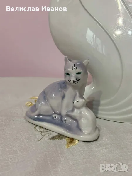 Порцеланова фигурка на котенца. Маркирана., снимка 1