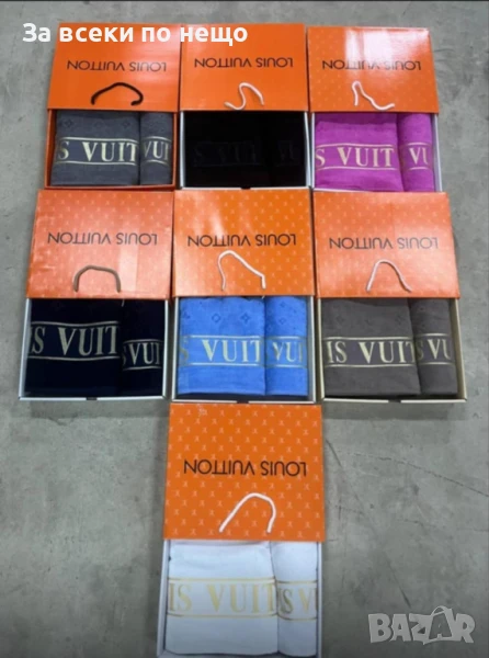 Louis Vuitton Луксозни Хавлии - 2бр. в кутия - Налични Различни Цветове Код VF36, снимка 1