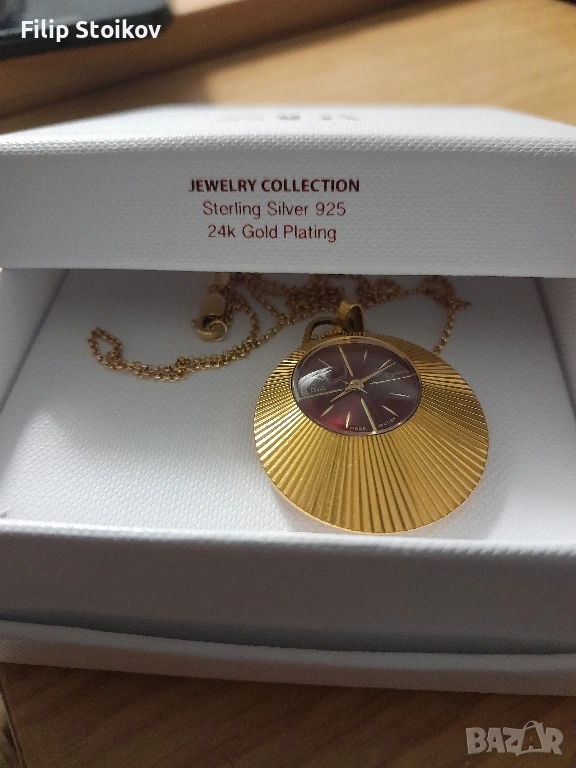 дамски часовник Слава позлатен медальон, снимка 1