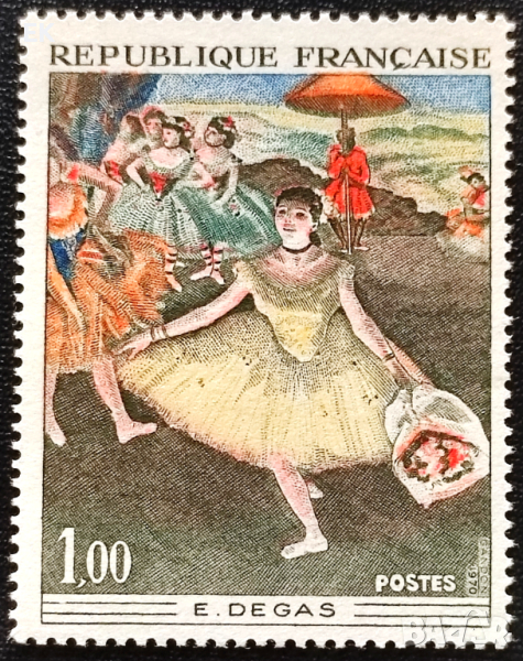 Франция, 1970 г. - самостоятелна чиста марка, изкуство, 3*7, снимка 1