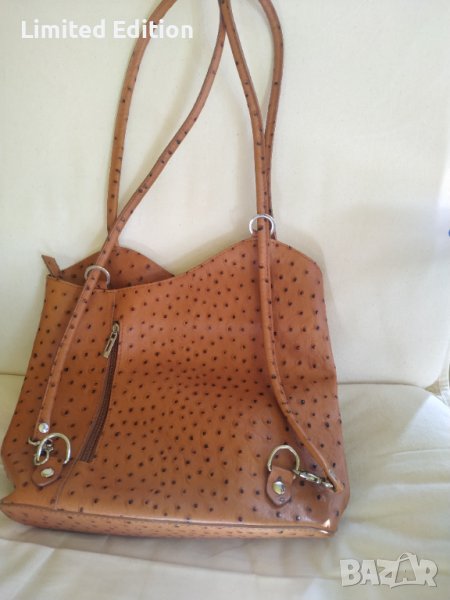 Ексклузивна италианска чанта ЩРАУСОВА КОЖА, снимка 1