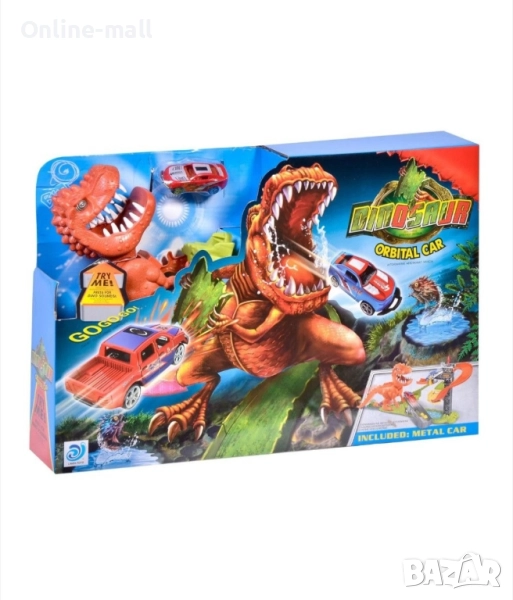 Детска писта Orbital Car с динозавър и количка, снимка 1