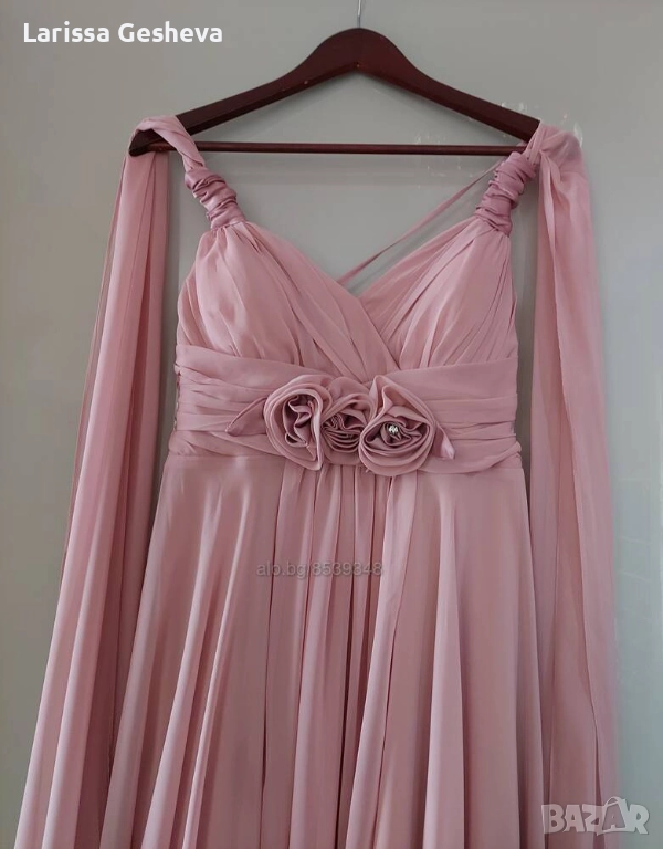 Страхотна рокля от естествен шифон за бал, сватба, парти, снимка 1