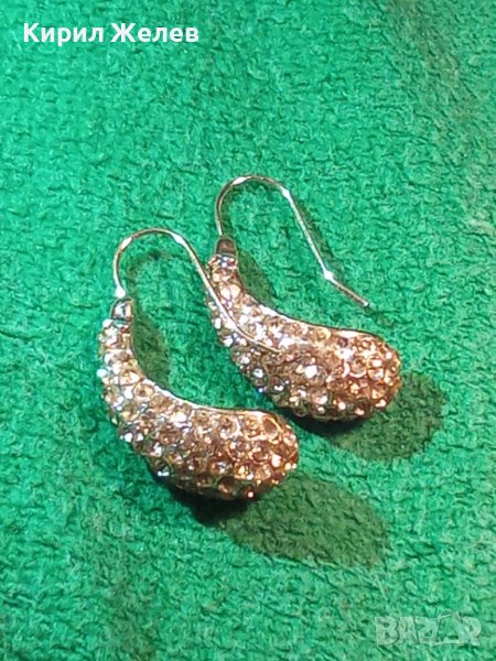 МНОГО КРАСИВИ ПОЗЛАТЕНИ ОБЕЦИ с ФАСЕТИРАНИ БЛЕСТЯЩИ КРИСТАЛЧЕТА 31373, снимка 1