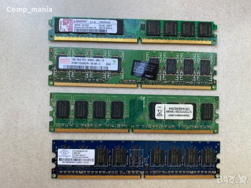 Рам памети за настолен компютър 3x1GB 1х512MB DDR2, снимка 1