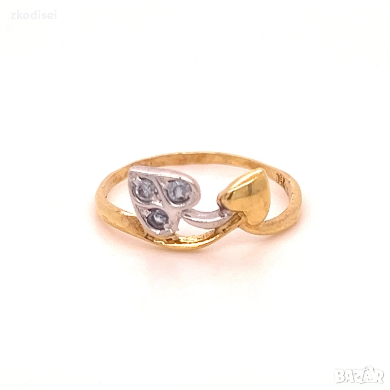 Златен дамски пръстен 1,80гр. размер:57 18кр. проба:750 модел:4978-1, снимка 1