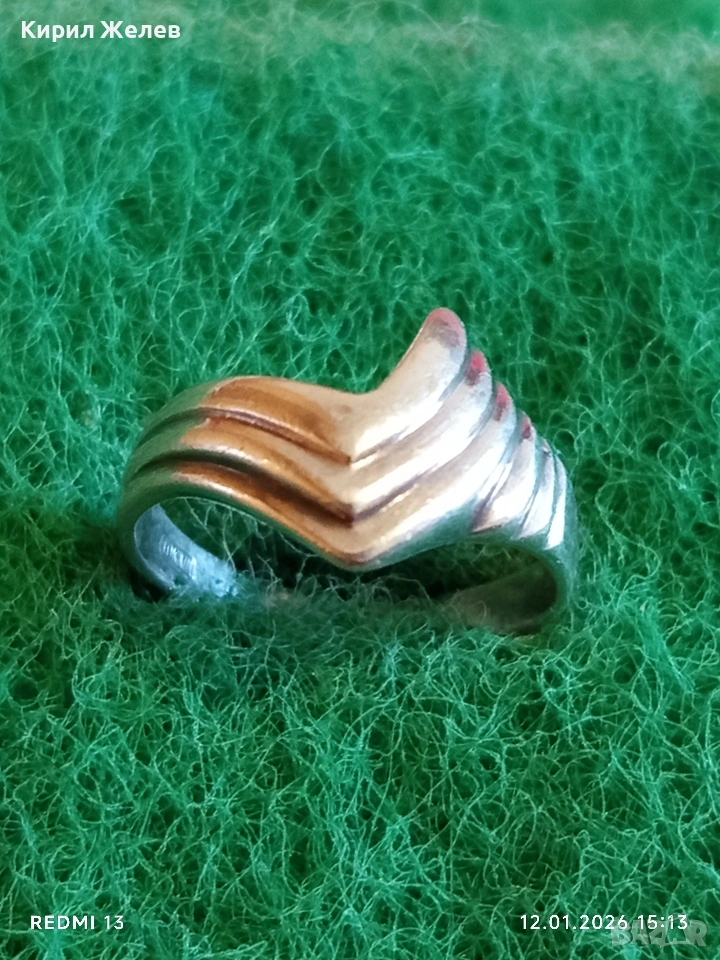 Дизайнерски сребърен пръстен ТОКАШ художествена ръчна изработка 52690, снимка 1