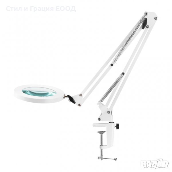 Лампа лупа LED GLOW 308 - 8 диоптера настолна -бяла/черна, снимка 1