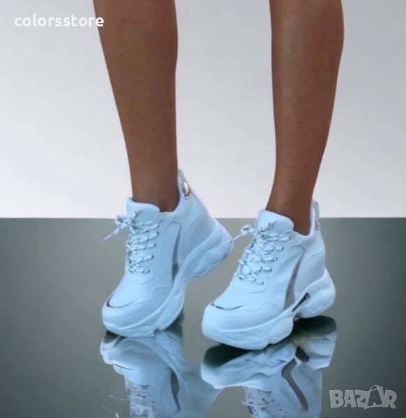 Кецове на платформа - бяла кожа с бяло ходило - PA50, снимка 1